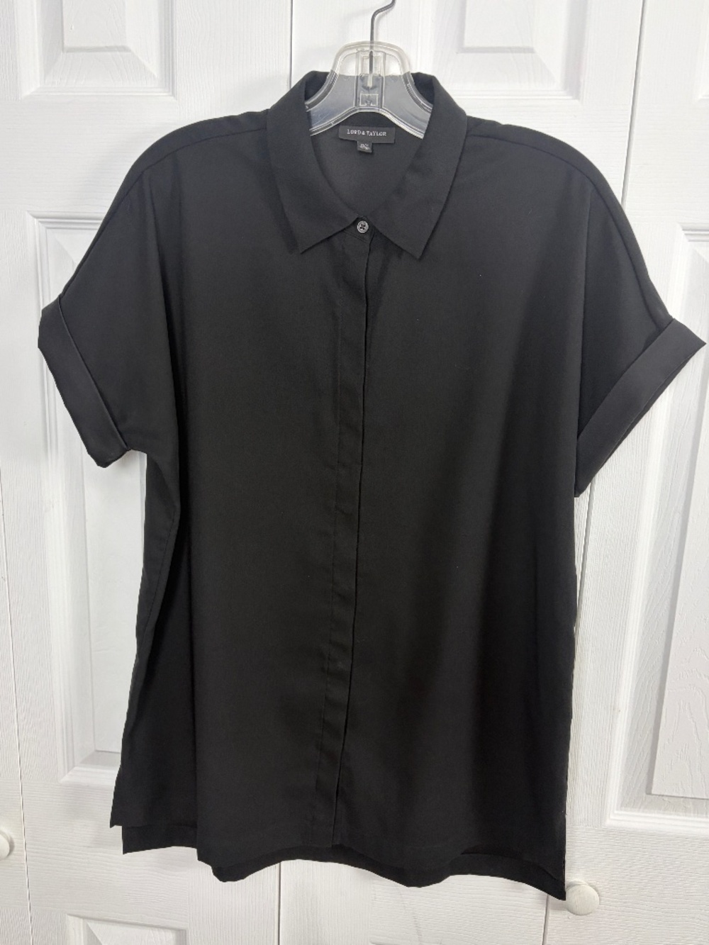 Lord & Taylor Black Tunis style Top Size M
